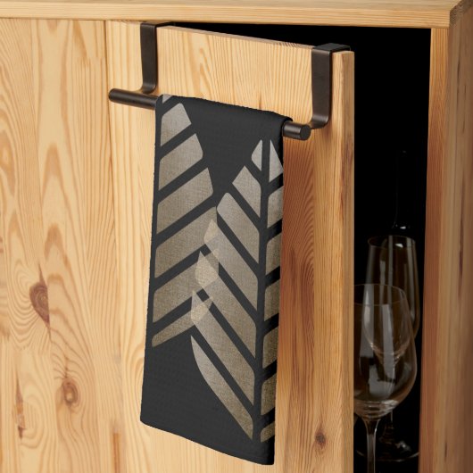 Elegantes Pine Cones Kupfer Platinum Muster Geschirrtuch (Drittel gefaltet)