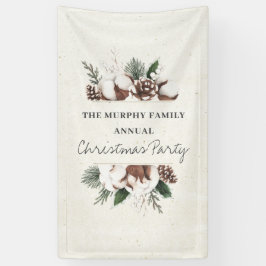 Elegantes Pine & Cotton Weihnachten Banner