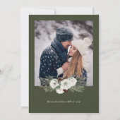 Elegantes Pine Foto Winterhochzeit Save The Date (Rückseite)