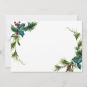 Elegantes Pine Holly Berry Weihnachtsfest Brunch Einladung (Rückseite)