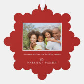 Elegantes Pine Tree Foto Frische Weihnachten Ornament Karte (Rückseite)