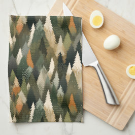 Elegantes Pine Tree Muster | Rustikaler Wald Geschirrtuch