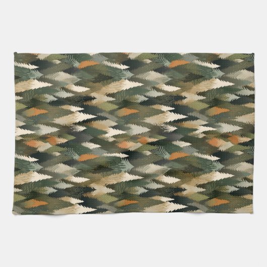 Elegantes Pine Tree Muster | Rustikaler Wald Geschirrtuch (Horizontal)