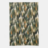 Elegantes Pine Tree Muster | Rustikaler Wald Geschirrtuch (Vertikal)