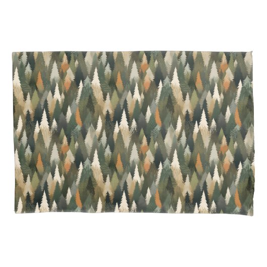 Elegantes Pine Tree Muster | Rustikaler Wald Kissenbezug (Vorderseite)