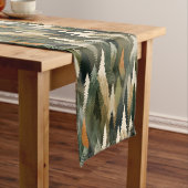 Elegantes Pine Tree Muster | Rustikaler Wald Kurzer Tischläufer (Beispiel)