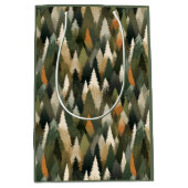 Elegantes Pine Tree Muster | Rustikaler Wald Mittlere Geschenktüte (Vorderseite)