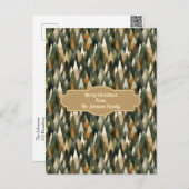 Elegantes Pine Tree Muster | Rustikaler Wald Postkarte (Vorne/Hinten)