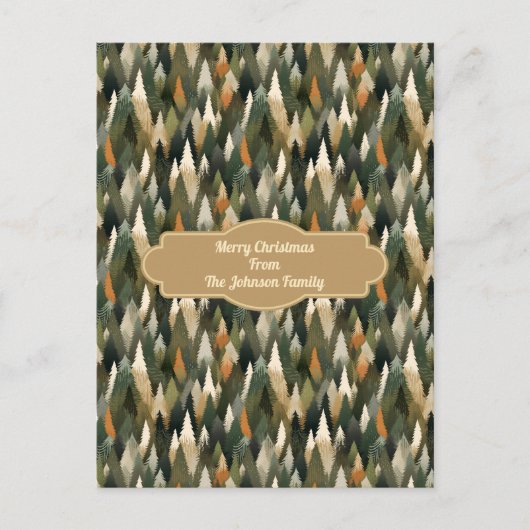 Elegantes Pine Tree Muster | Rustikaler Wald Postkarte (Vorderseite)