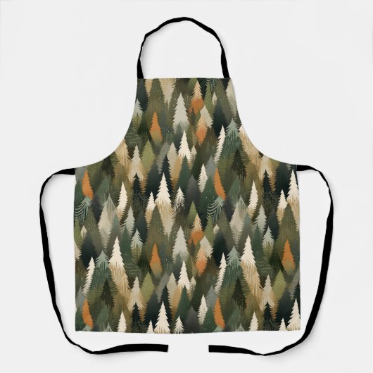 Elegantes Pine Tree Muster | Rustikaler Wald Schürze (Vorderseite)