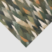 Elegantes Pine Tree Muster | Rustikaler Wald Seidenpapier (Detail)