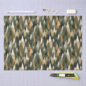 Elegantes Pine Tree Muster | Rustikaler Wald Seidenpapier (Handwerk)