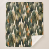 Elegantes Pine Tree Muster | Rustikaler Wald Sherpadecke (Vorderseite)