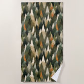 Elegantes Pine Tree Muster | Rustikaler Wald Strandtuch (Vorderseite)