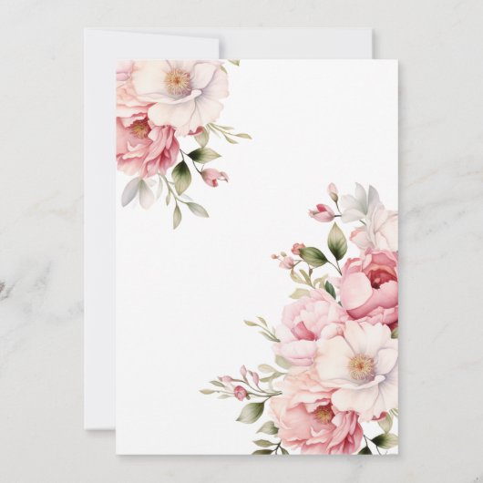 Elegantes Pink Baby in Bloom Girl Babydusche Dankeskarte (Rückseite)