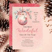 Elegantes Pink Bauble Das schönste Party des Jahre Einladung