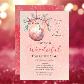Elegantes Pink Bauble Das schönste Party des Jahre Einladung