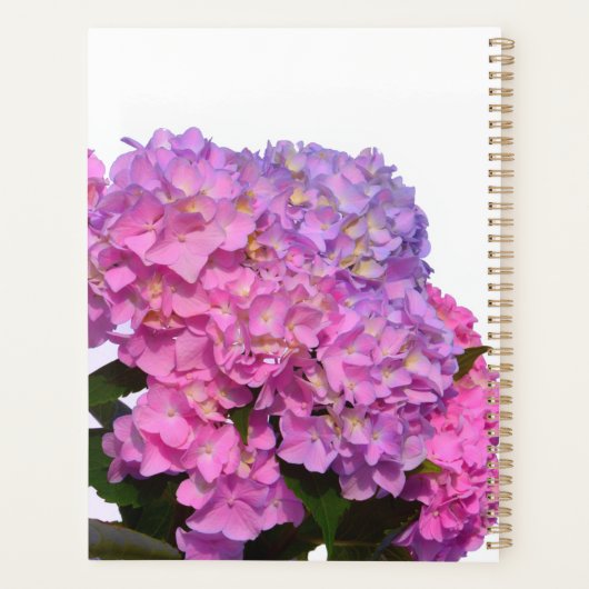 Elegantes Pink Blue Hydrangeas pink lila für sie Planer (Rückseite)