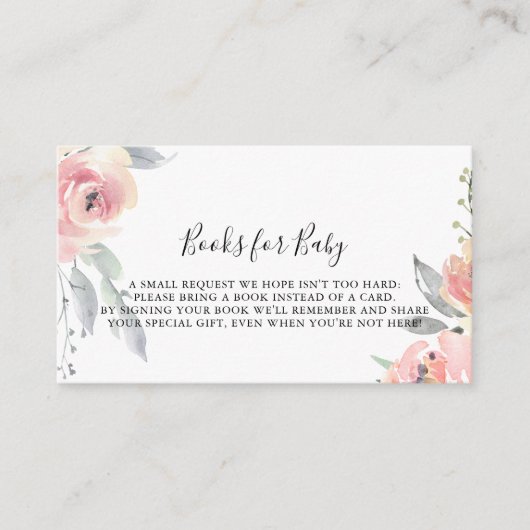 Elegantes Pink Blush Floral Baby Shower Buy Reques Begleitkarte (Vorderseite)
