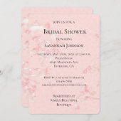 Elegantes Pink Blush Pearl Brautparty Einladung (Vorne/Hinten)