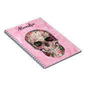 Elegantes Pink Boho Blues Skull-Notebook Notizblock (Rechte Seite)