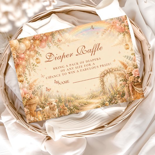 Elegantes Pink Boho-Windel-Raffle Begleitkarte