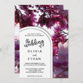 Elegantes Pink Bougainvillea Rustikale Hochzeit Einladung (Vorne/Hinten)