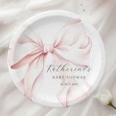 Elegantes Pink Bow Baby Brautparty Pappteller