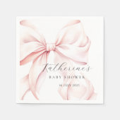 Elegantes Pink Bow Baby Brautparty Serviette (Vorderseite)