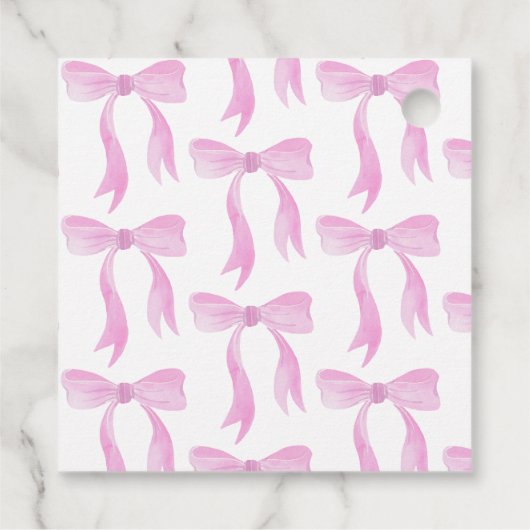 Elegantes Pink Bow Brautparty Script Vielen Dank Geschenkanhänger (Rückseite)