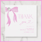 Elegantes Pink Bow Brautparty Script Vielen Dank Geschenkanhänger