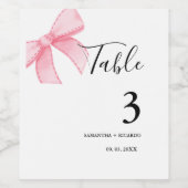 Elegantes Pink Bow Brautparty Wedding Weinetikett (Einzelnes Label)