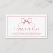 Elegantes Pink Bow Girl Baby Shower Buy Request Begleitkarte (Vorderseite)