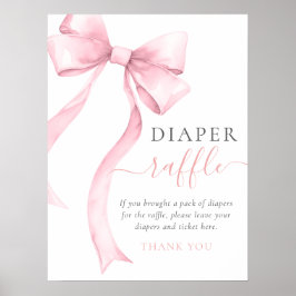 Elegantes Pink Bow Girl Duschmädchen Windelwanne Poster
