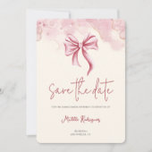 Elegantes Pink Bow Quinceañera Foto Save The Date (Vorderseite)
