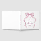 Elegantes Pink Bow Taufen Gästebuch (Voll)