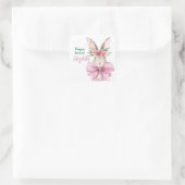 Elegantes Pink-Bug-Hasen Happy Oaster Kaninchen Quadratischer Aufkleber (Tasche)