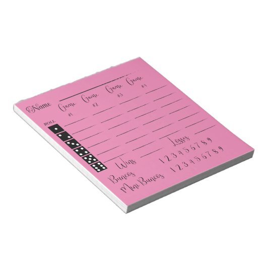 Elegantes Pink-Bunco-Punktepad Notizblock (angewinkelt)