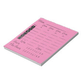 Elegantes Pink-Bunco-Punktepad Notizblock (Rotiert)