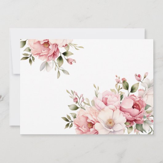 Elegantes Pink Calligraphy Floral Baby Foto Birth Ankündigung (Rückseite)