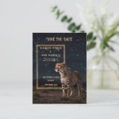 Elegantes Pink Cheetah Wedding Einladung Foto Postkarte (Stehend Vorderseite)