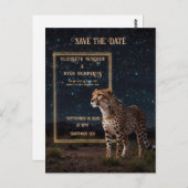 Elegantes Pink Cheetah Wedding Einladung Foto Postkarte (Vorne/Hinten)