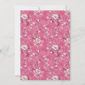 Elegantes Pink Chinoiserie 1. Geburtstag Party Einladung (Rückseite)