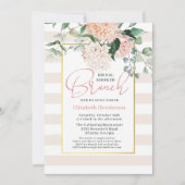 Elegantes Pink Floral Hydrangea Brautparty Brunch Einladung (Vorderseite)
