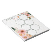 Elegantes Pink Floral Weekly Planner Notepad Notizblock (angewinkelt)