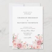 Elegantes Pink-Foto Hochzeit Einladung (Vorderseite)