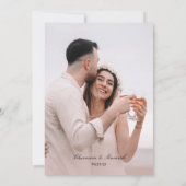 Elegantes Pink-Foto Hochzeit Einladung (Rückseite)