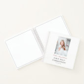 Elegantes Pink Girl First Communion Gästebuch Notizblock (Innenseite)