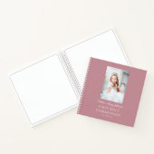 Elegantes Pink Girl First Communion Gästebuch Notizblock (Innenseite)