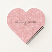 Elegantes Pink Glitzer Artist Sketchbook Notizblock (Rückseite)